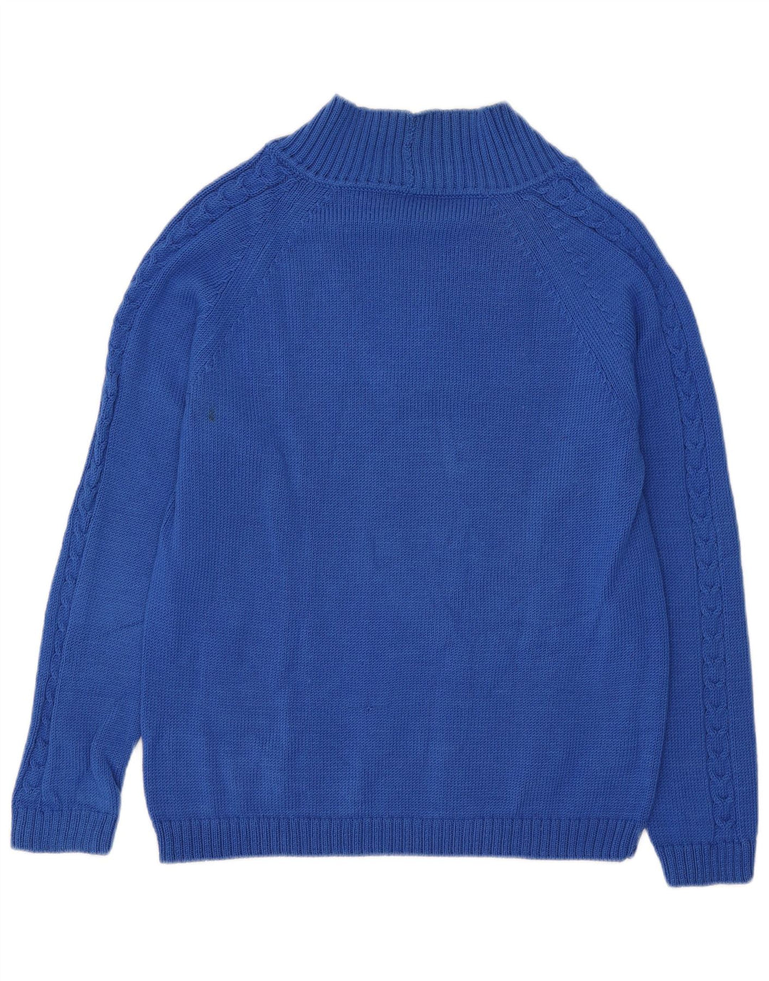 Suéter masculino vintage com decote em V azul médio