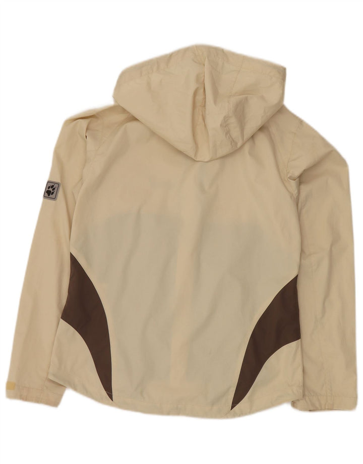 Jaqueta de chuva feminina grande JACK WOLFSKIN Reino Unido 10 bloco colorido bege pequeno