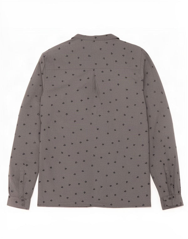 Blusa feminina Rohan Reino Unido 10 poliéster floral cinza pequeno