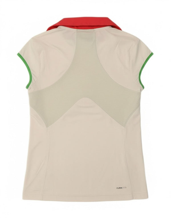 Polo Adidas Menina Climacool 13-14 Anos Branco Poliéster Esportivo