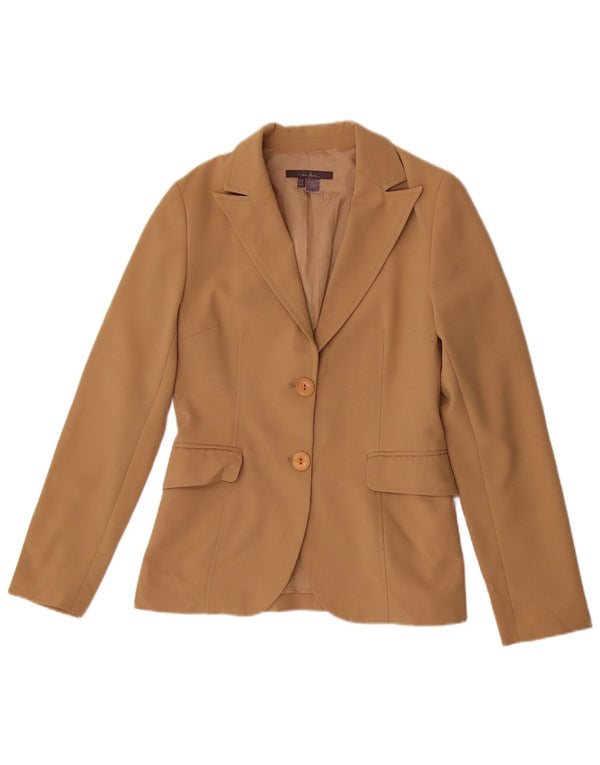Jaqueta blazer feminina Zara com 2 botões EU 38 poliéster bege pequeno