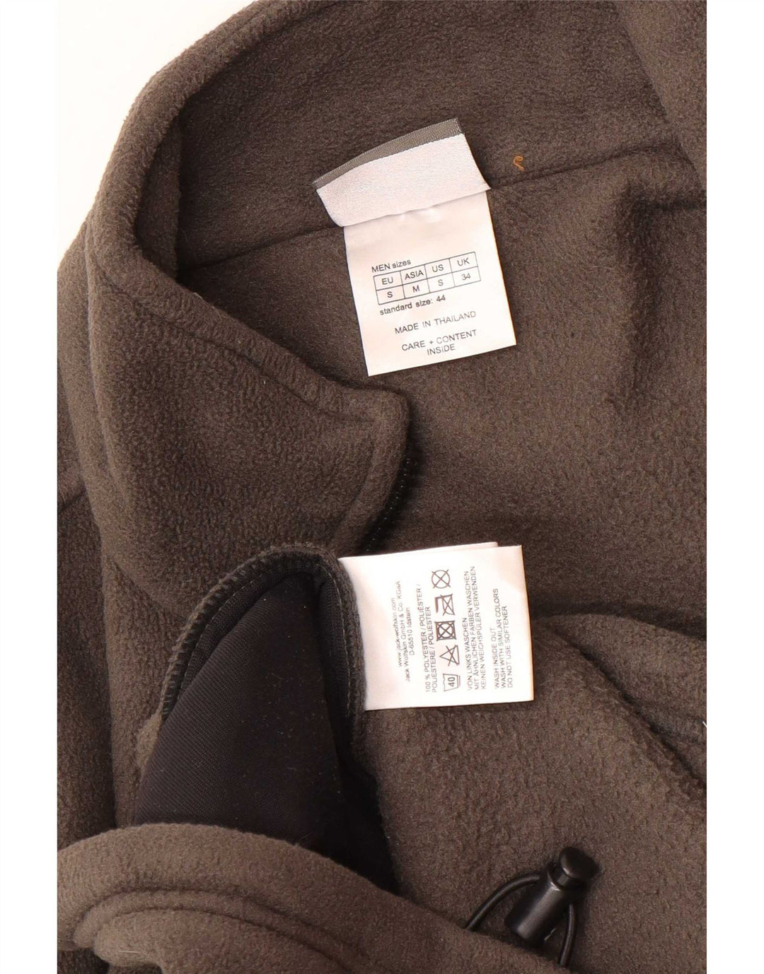 Jaqueta masculina de lã Jack Wolfskin UK 34 poliéster cinza pequeno