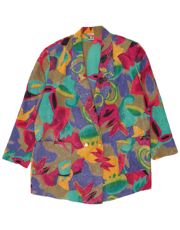 Jaqueta Blazer Oversized Feminina Yessica EU 46 XL Multicolorida Geométrica
