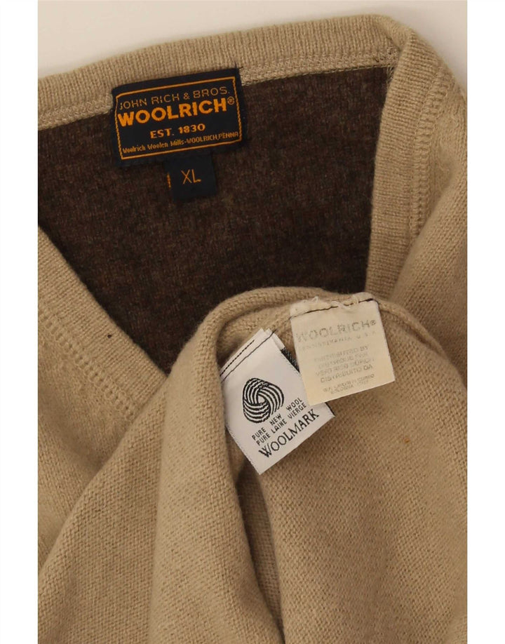 Woolrich masculino colete regata XL bege nova lã