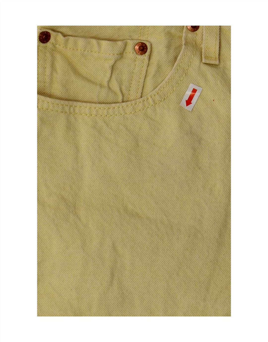 Shorts jeans feminino 501 da LEVI'S W32 grande algodão amarelo