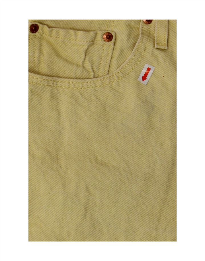 Shorts jeans feminino 501 da LEVI'S W32 grande algodão amarelo