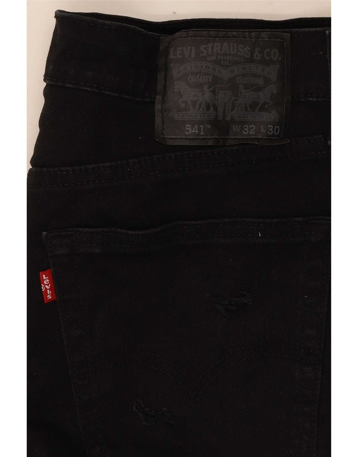 Shorts jeans feminino Levi's 541 W32 grande algodão preto