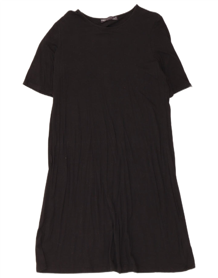 Vestido camiseta feminino Marks & Spencer Reino Unido 12 viscose preta média