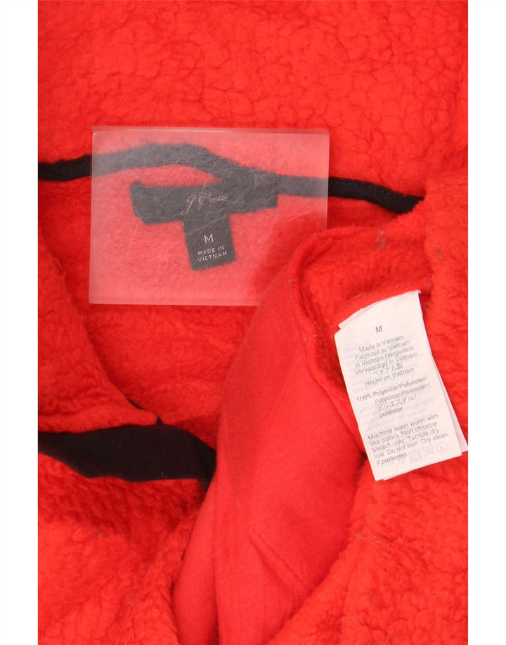 J. CREW Suéter feminino de lã com zíper e gola UK 14 poliéster laranja médio