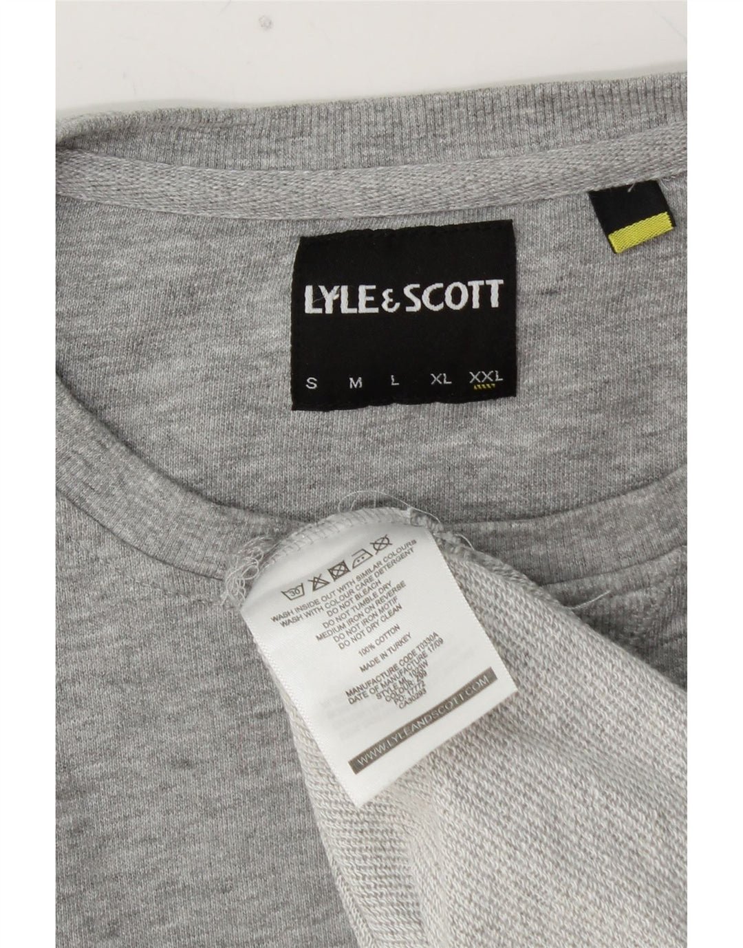 Suéter masculino LYLE & SCOTT com gola redonda 2XL algodão cinza