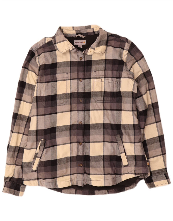 Camisa feminina de flanela Lenhador Carhartt EUA 12/14 grande xadrez multicolorida