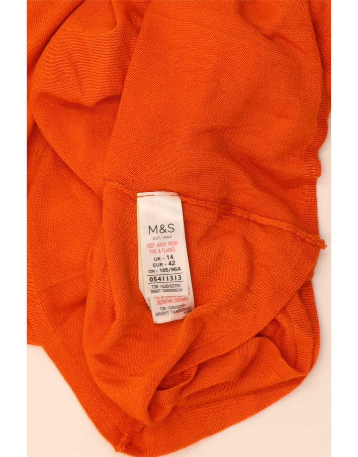 Blusa feminina Marks & Spencer UK 14 acrílico laranja médio