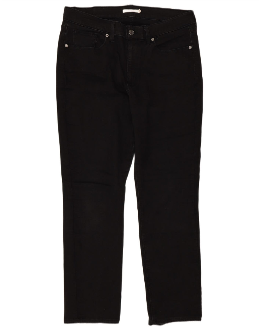 Calça jeans reta clássica feminina Levi's W32 L30 algodão preto
