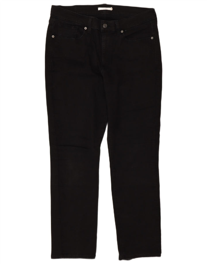 Calça jeans reta clássica feminina Levi's W32 L30 algodão preto