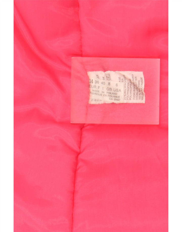 Casaco acolchoado oversized feminino vintage Reino Unido 8 algodão rosa pequeno