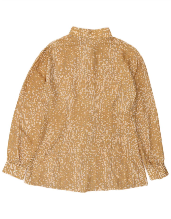 Blusa feminina vintage UK 12 médio amarelo manchado