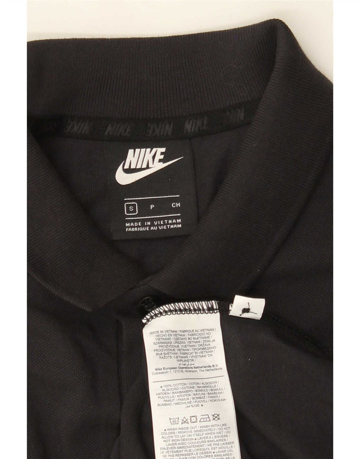 Camisa polo masculina Nike pequena de algodão preto