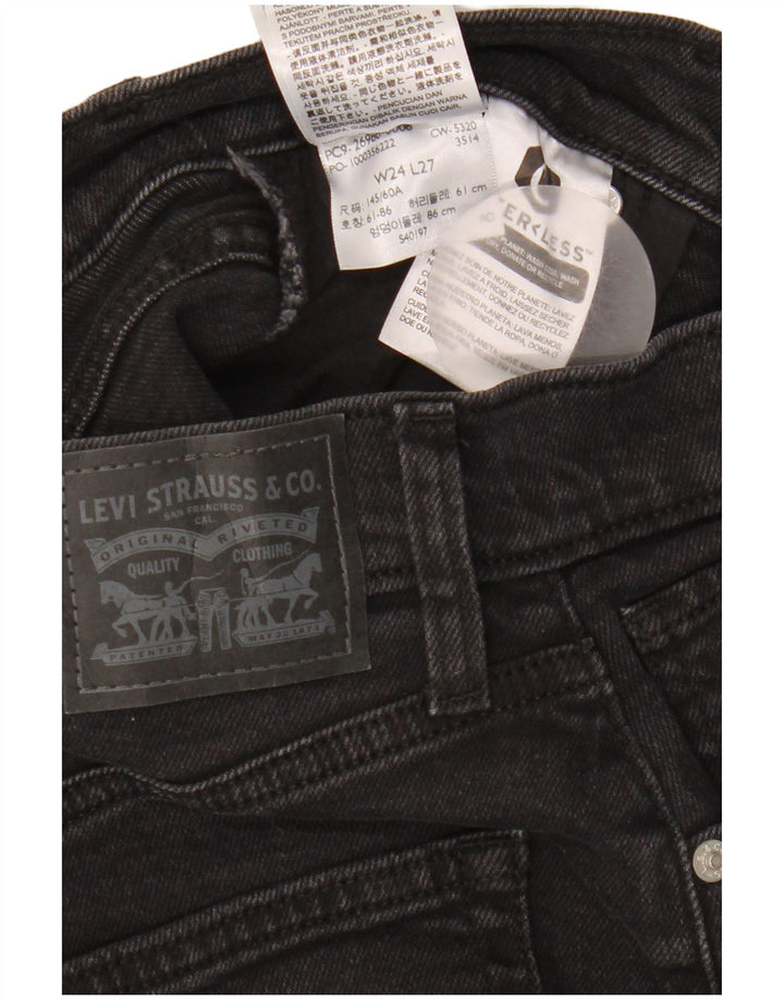 Calça jeans feminina Levi's Tapered W24 L27 algodão preto
