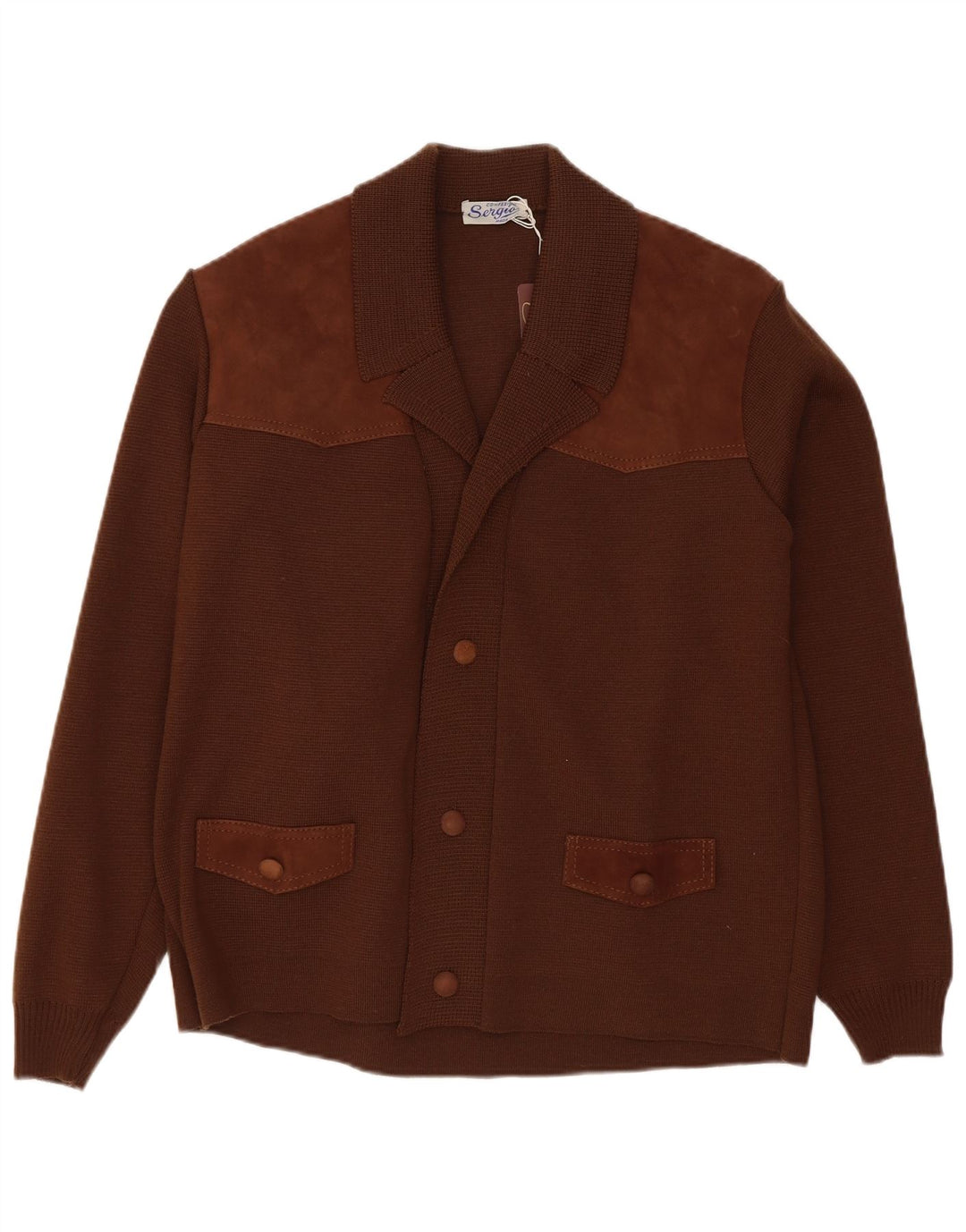 Suéter Cardigan Masculino Vintage Pequeno Marrom