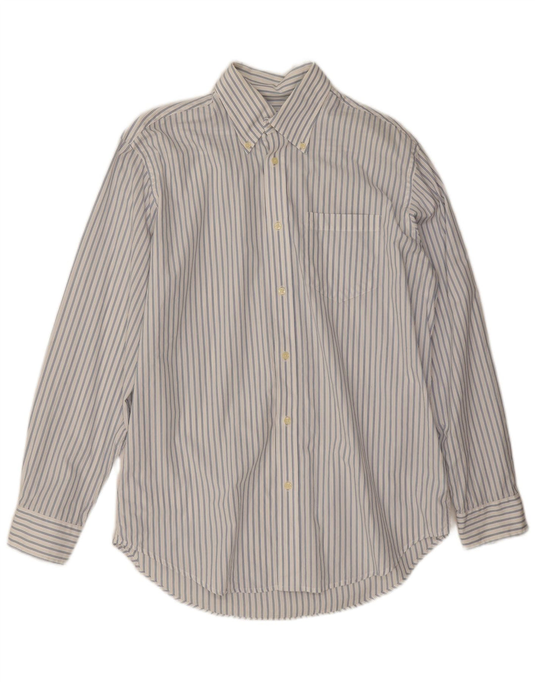 Camisa masculina clássica de ajuste clássico da Best Company com listras brancas médias