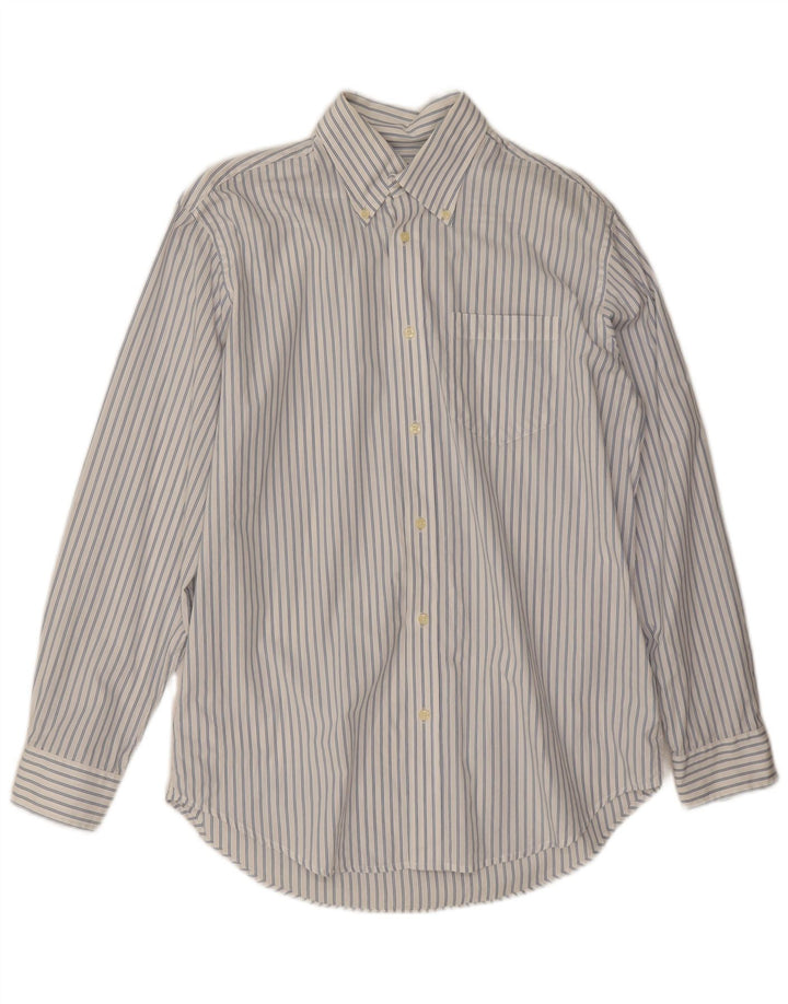 Camisa masculina clássica de ajuste clássico da Best Company com listras brancas médias