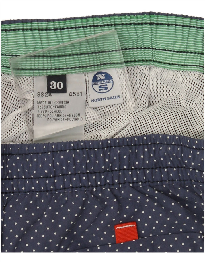 Shorts de natação masculino North Sails médio azul marinho poliamida manchada