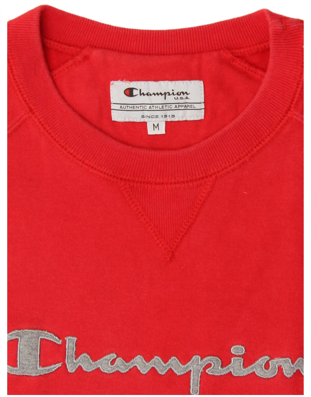 Champion feminino gráfico moletom jumper UK 14 médio algodão vermelho