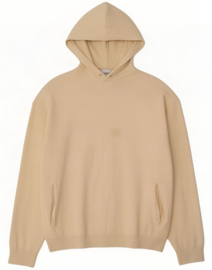Zara Suéter masculino com capuz e viscose bege médio