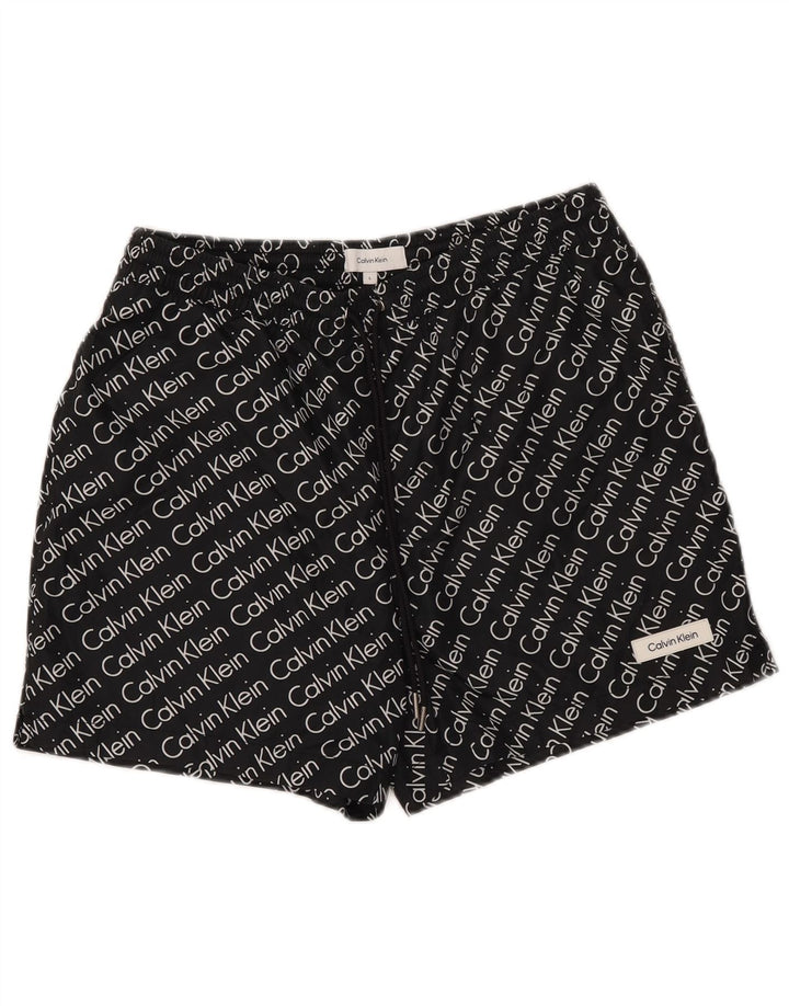 Calvin Klein Shorts de natação masculino gráfico grande poliéster preto