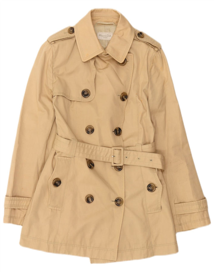 Trench Coat feminino Massimo Dutti UK 12 Viscose bege médio