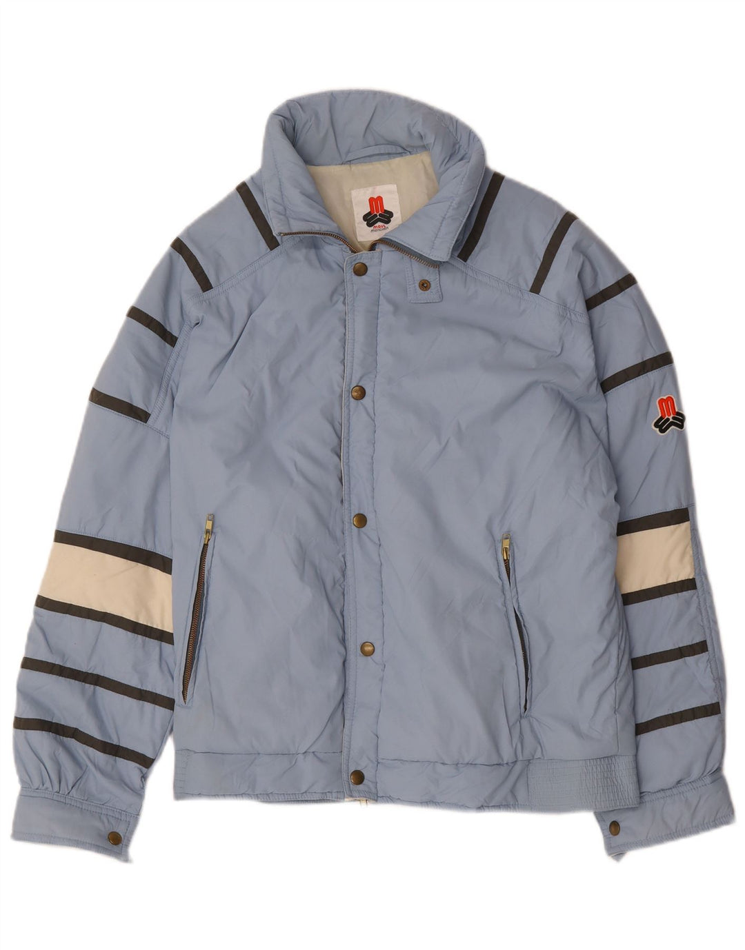 Jaqueta acolchoada masculina Maul Munchen UK 40 grande bloco colorido azul