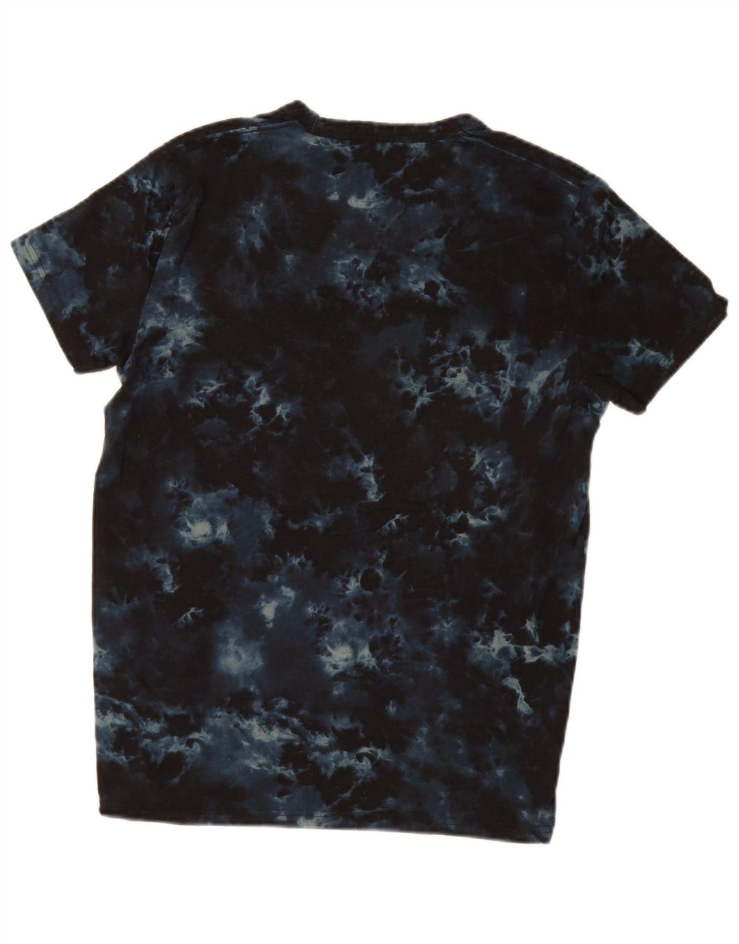 Camiseta masculina HOLLISTER com estampa gráfica pequena azul marinho tie-dye algodão