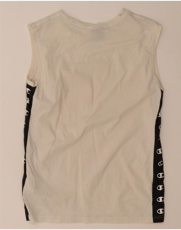 Colete gráfico Champion Boys Top 13-14 anos XL branco colorblock algodão