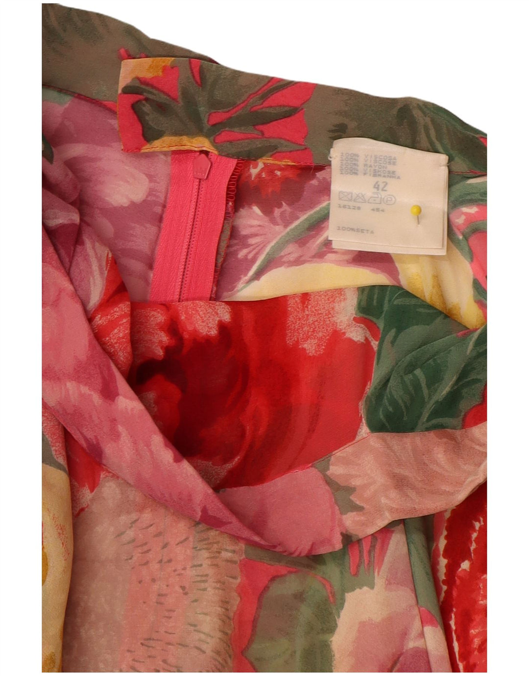 Conjunto de saia feminina vintage de 2 peças IT 42 médio W26 floral multicolorido