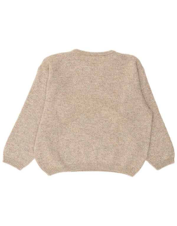 Suéter feminino Liabel com gola canoa UK 16 grande cinza floral