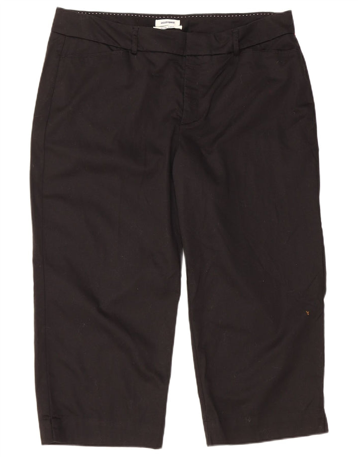 Calça capri feminina DOCKERS curvilínea de cintura média US 16 2XL W36 L21 preta