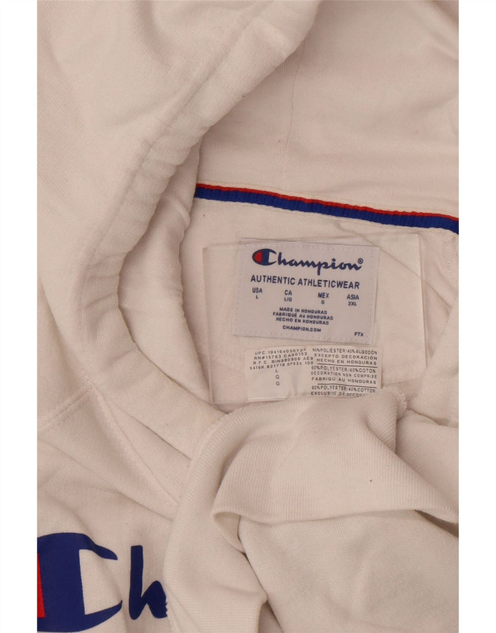 Jumper masculino com capuz gráfico Champion grande poliéster branco