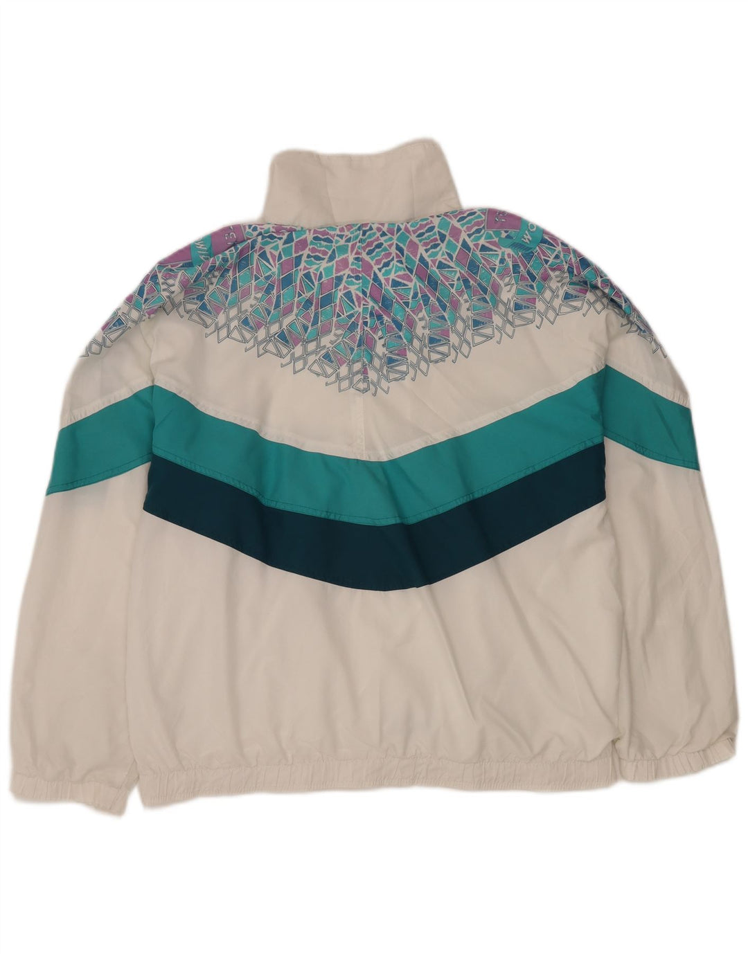 ELLESSE Jaqueta masculina de agasalho XL branco geométrico