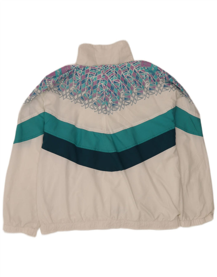 ELLESSE Jaqueta masculina de agasalho XL branco geométrico