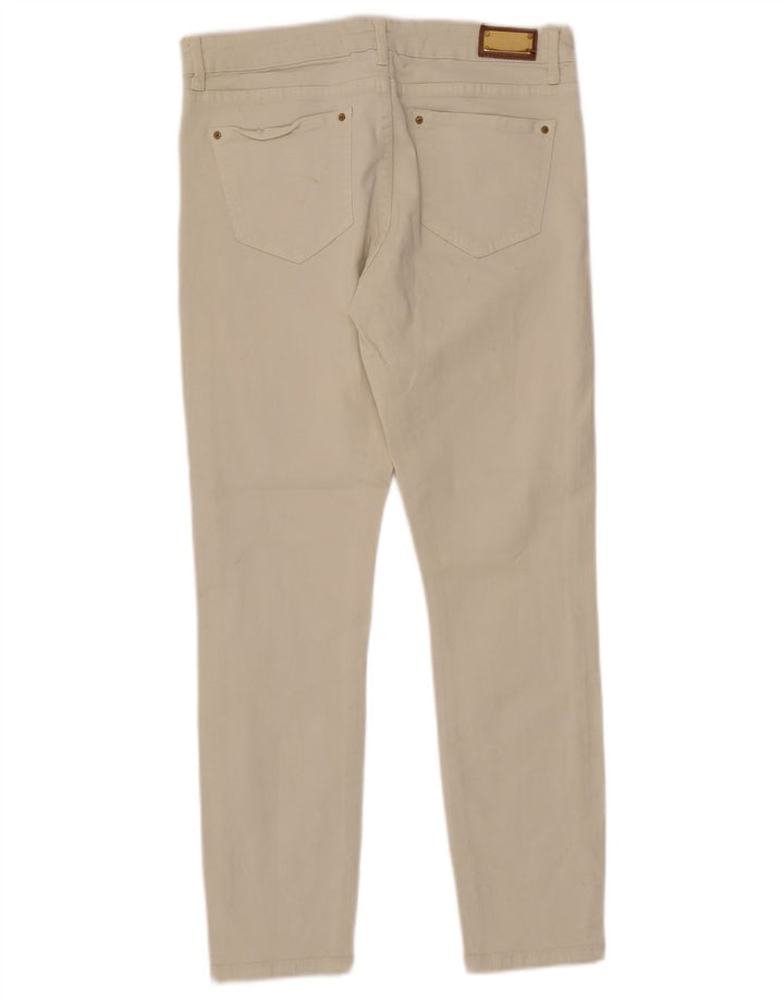 Calça feminina casual slim Zara UE 38 pequena W28 L26 branco