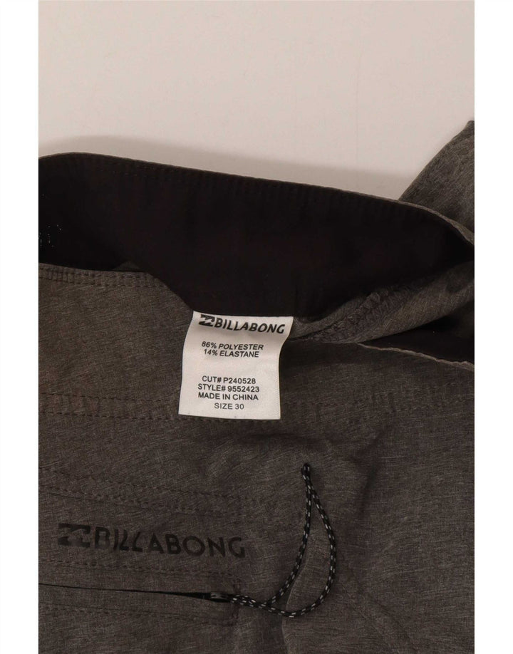 Shorts de natação masculino Billabong poliéster listrado cinza médio