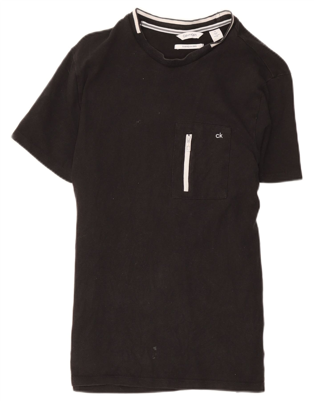 Calvin Klein Camiseta masculina top pequeno algodão preto