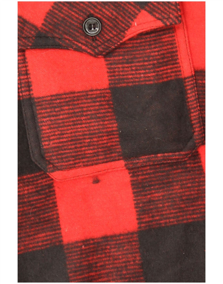 Camiseta masculina vintage de flanela, camisa grande de algodão xadrez vermelho