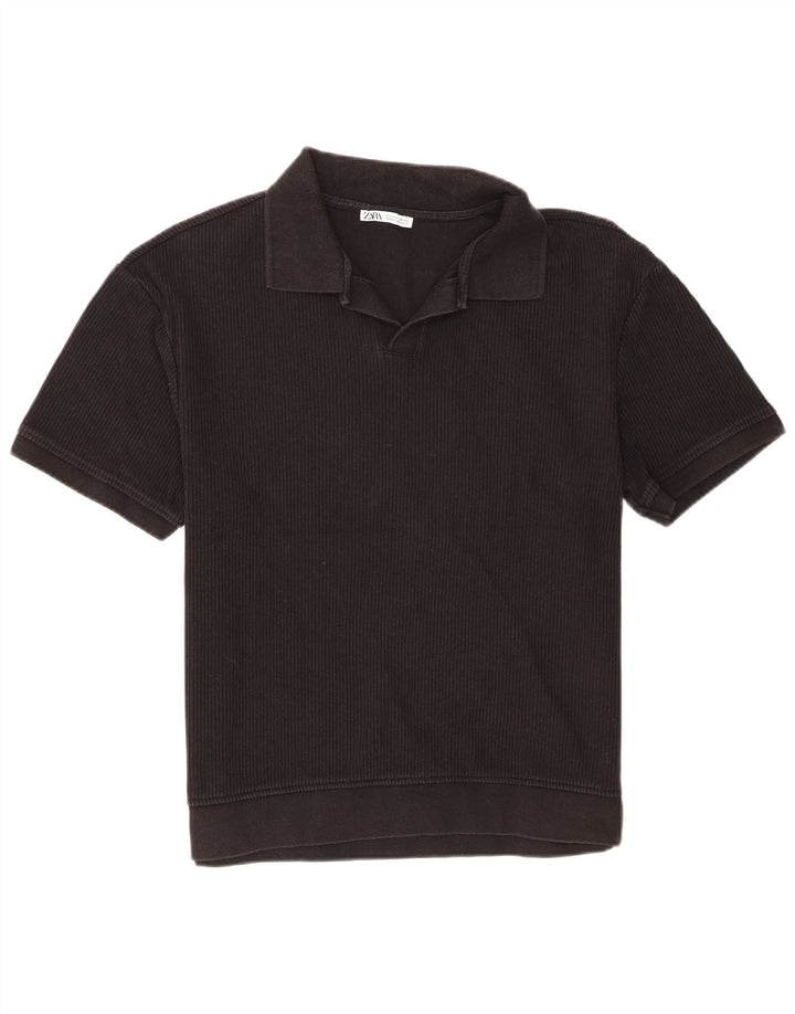Camisa polo masculina Zara grande preta