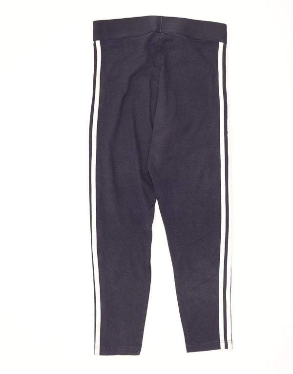 Adidas Womens Crop Leggings UK 12/14 Médio Azul Marinho Algodão Esportes