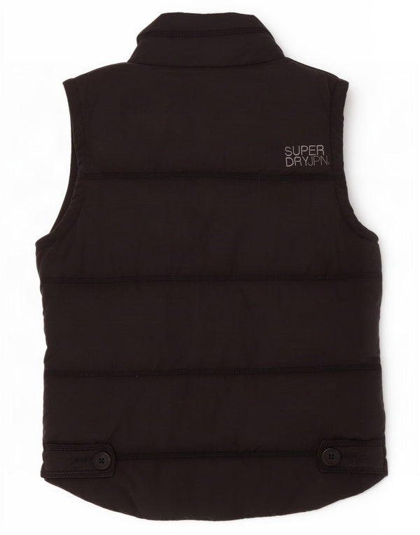 Colete acolchoado feminino Superdry UK 16 grande algodão azul marinho