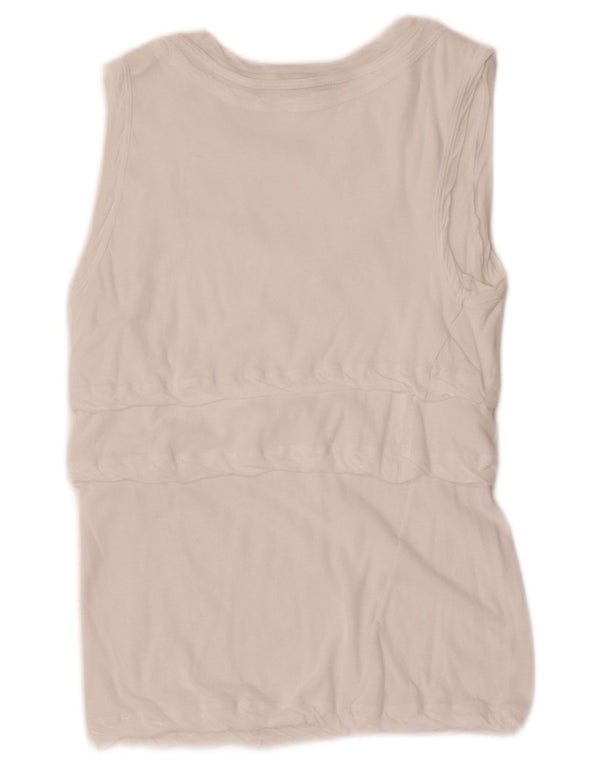 Blusa feminina sem mangas Aspesi UK 8 algodão branco pequeno