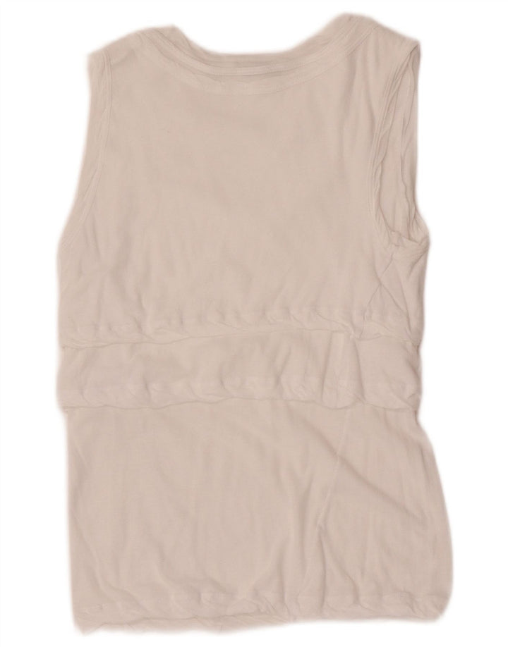 Blusa feminina sem mangas Aspesi UK 8 algodão branco pequeno