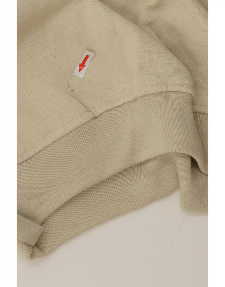 Moletom masculino vintage com gola polo jumper algodão bege médio