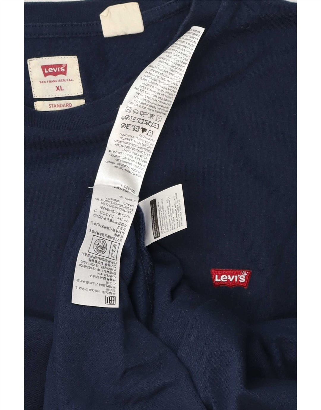 Levi's Masculino Standard Top Manga Longa XL Azul Marinho Algodão
